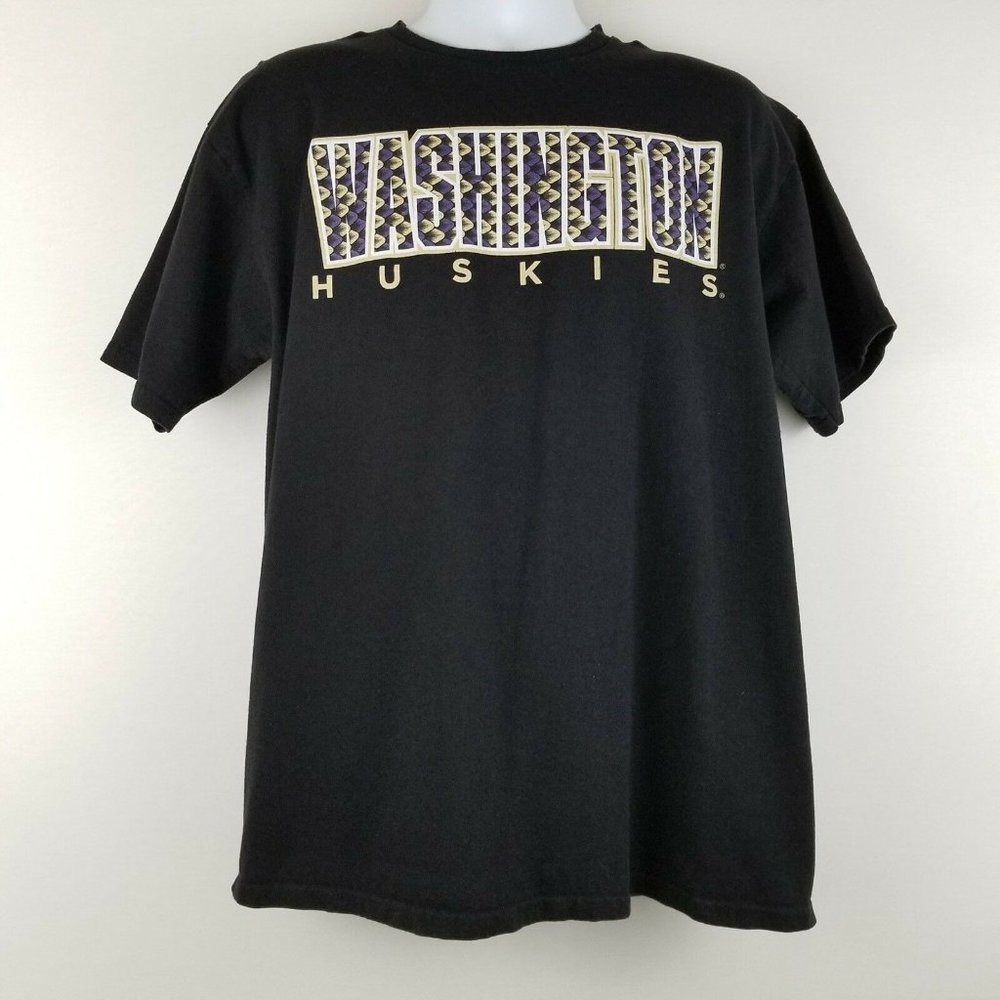 5/$25 Champs Sports Gear T Shirt XL Black Washington Huskies 100% Cotton S/S